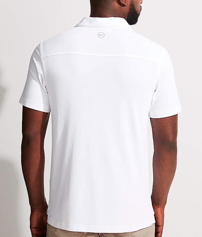 vineyard vines Men's Edgartown Short Sleeve Pique Polo, White Cap, Medium - Image 1